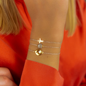 Bracelet diamant noir plaqué or Jasmine