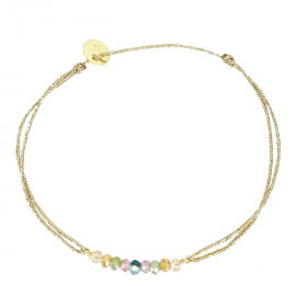 Bracelet  perles de cristal multicolor