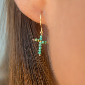 Boucle d'oreille Eden turquoise