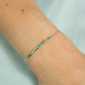 Bracelet amazonite and gold plated-Justine