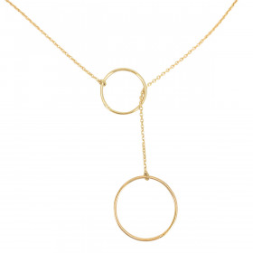 Necklace with two silver and gold-plated rings