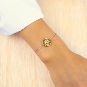 Bracelet rosace plaqué or rose