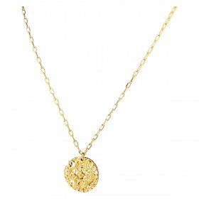 Necklace medal and chain -Alix