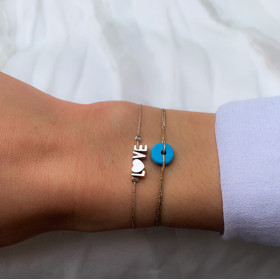 Bracelet fil rondelles turquoise