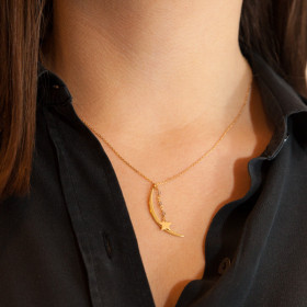 Collier lune et étoile