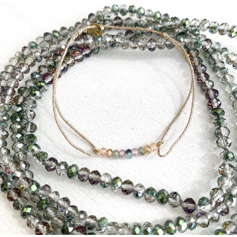Bracelet  perles de cristal multicolor