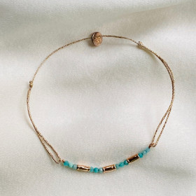 Bracelet amazonite and gold...