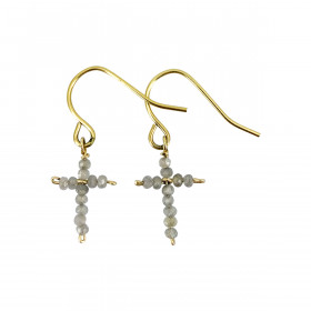 Boucle d'oreille labradorite blanche-Eden