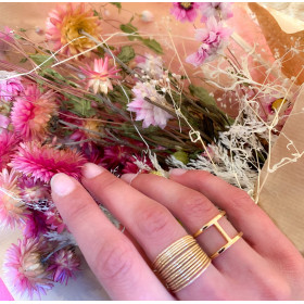 bague deux anneaux en argent et plaqué or