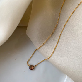 collier chaine goutte zircon