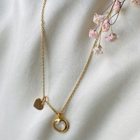 Collier chaine coeur Naomi et médaille