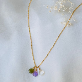 Necklace faceted drop stone...