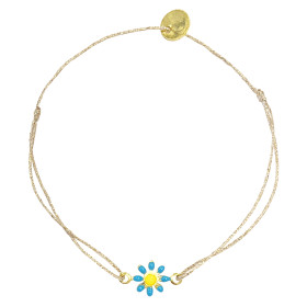Bracelet enameled flower Daisy