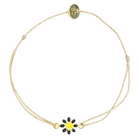 Bracelet enameled flower Daisy