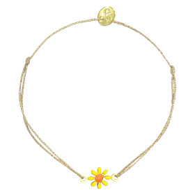 Bracelet enameled flower Daisy