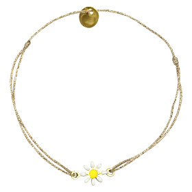 Bracelet enameled flower Daisy