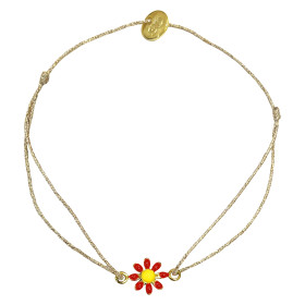 Bracelet enameled flower Daisy