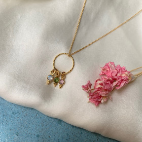 Collier chaine pierres serties Cachemire