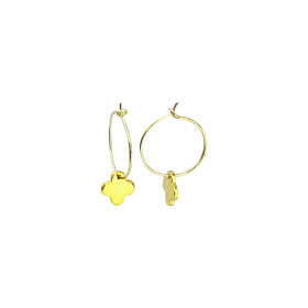 Hoop earring gold plated ans pendant Glyfada