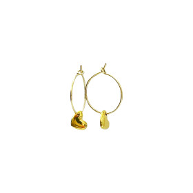 Hoop earring gold plated ans pendant Glyfada