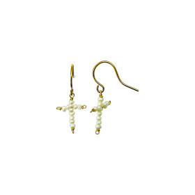 Earring pearl cross- Eden