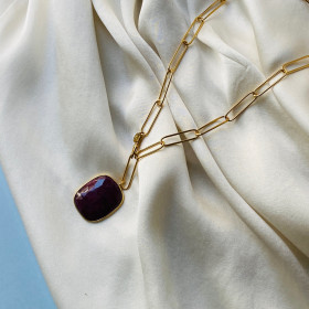 Necklace Versailles , gold plated and sapphire