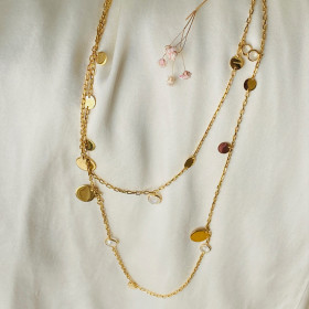 Long necklace chain and stones Marga