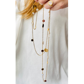 Long necklace chain and stones Marga