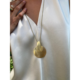 Necklace with kaki and gold thread- Sarasvati