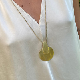 Necklace with kaki and gold thread- Sarasvati