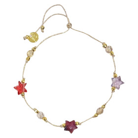 Bracelet trois coeurs ou étoiles pierre fine Martha