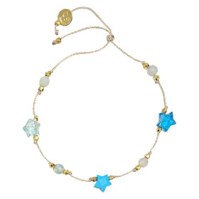 Bracelet trois coeurs ou étoiles pierre fine Martha