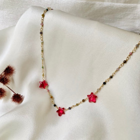 Collier chaine rosaire et...