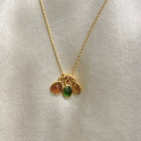Collier chaine et tourmalines serties- Haute Couture