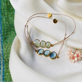 Bracelet cyanite sertie...