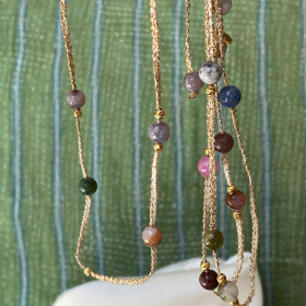Sautoir agate stones-