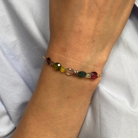 Bracelet tourmalines on lurex thread- Parure