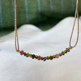 Bracelet tourmalines et fil lurex- Majesté