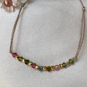 Bracelet tourmalines et fil lurex- Majesté