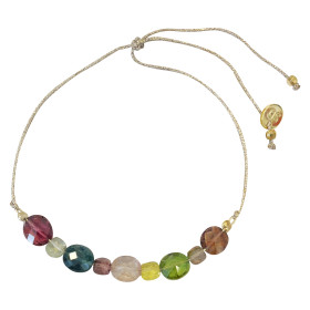 Bracelet tourmalines on lurex thread- Parure