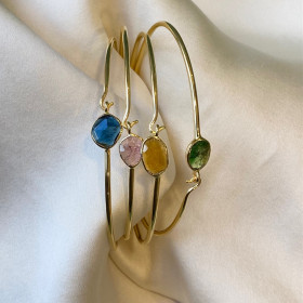 Bangle Parvati gold plated & tourmaline