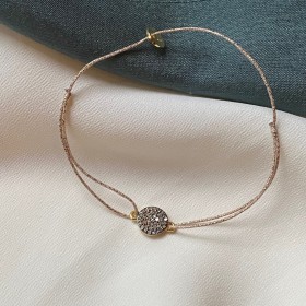 Bracelet diamant noir plaqué or Jasmine
