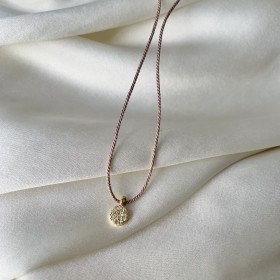 Collier fil lurex et pendentif diamanté - Rosie