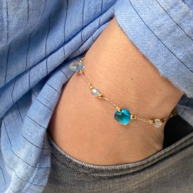 Bracelet  coeurs ou étoiles pierre fine -Martha