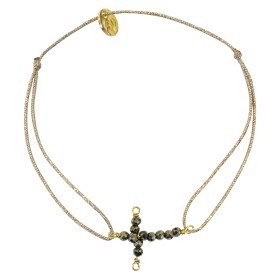 Bracelet pyrite cross  - Eden