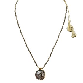 Necklace pyrite and medal - Aladin Pyrite