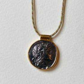 Necklace pyrite and medal - Aladin Pyrite