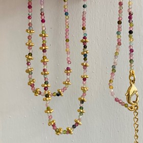tourmaline and flower washer bracelet - Kaur