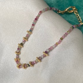 tourmaline and flower washer bracelet - Kaur