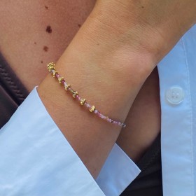 tourmaline and flower washer bracelet - Kaur